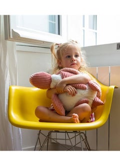 Les Deglingos Sauvenou the Giant Turtle Plush Toy - 50 cm Pink Corduroy Plush with Recycled Polyester Padding - Perfect for Newborns & Up  - Image 5