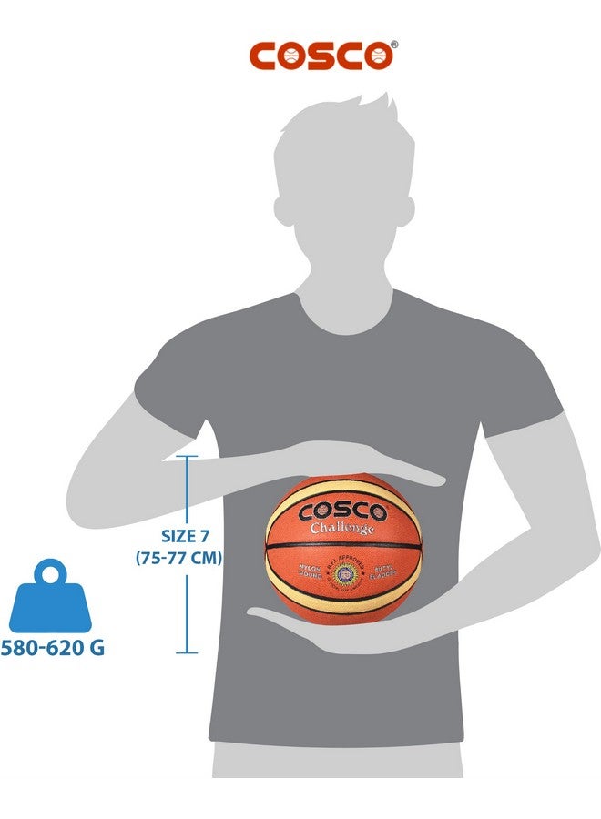 Cosco Leather Challenge Basket Ball (Orange, Size 7) - Basketball - Image 5