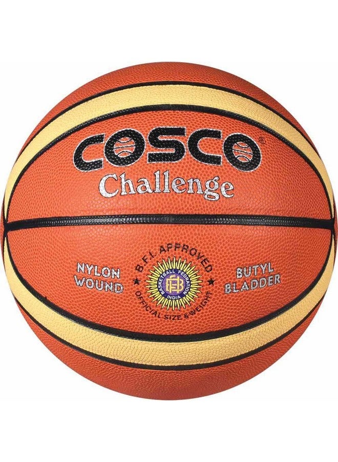 Cosco Leather Challenge Basket Ball (Orange, Size 7) - Basketball - Image 1