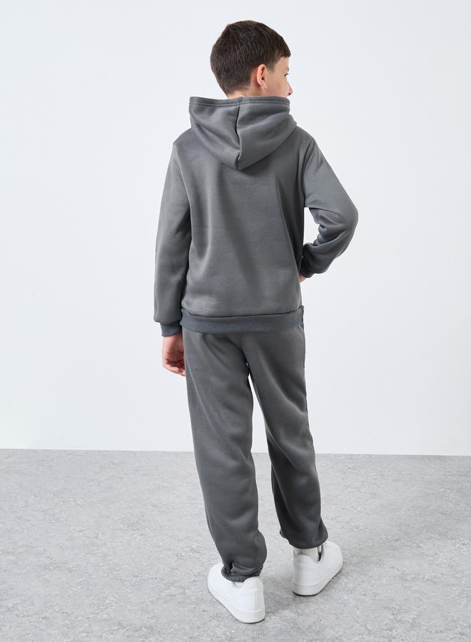 ستايلي طقم من بنطال جوغر وهودي سادة مع جيب - Image 4