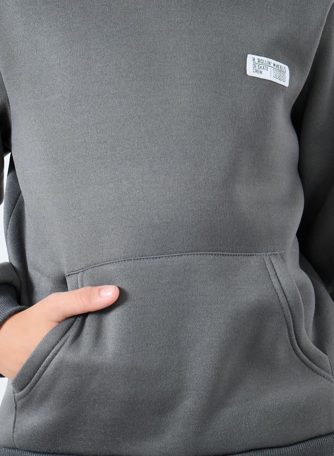 ستايلي طقم من بنطال جوغر وهودي سادة مع جيب - Image 3