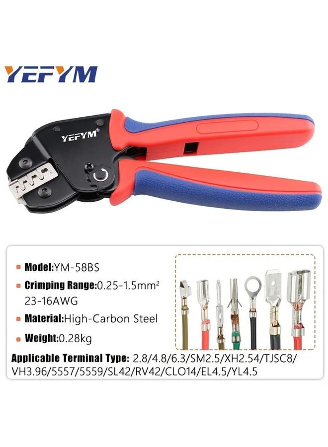 YM 58BS 6 Jaw Kit Ratcheting Crimping Tool Set for Dupont JST MOLEX MC4 Coax Connectors - Image 3