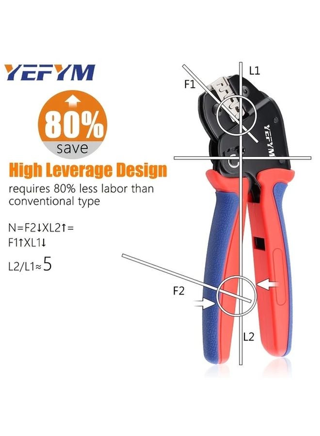 YM 58BS 6 Jaw Kit Ratcheting Crimping Tool Set for Dupont JST MOLEX MC4 Coax Connectors - Image 4