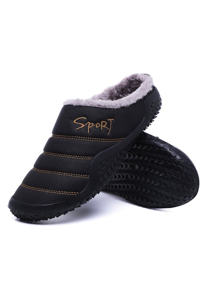 SPORT Men's Everyday Home Wear Fleece-Lined Warm Non-Slip Cotton Slippers - Image 1