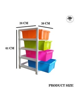 sulfar Sulfar 4XL Plastic Modular Drawer System for Home, Office, Hospital, Parlor, School, Doctors, Home and Kids (38cmx30cmx61cm) (4XL) (Multicolor)  - Image 2