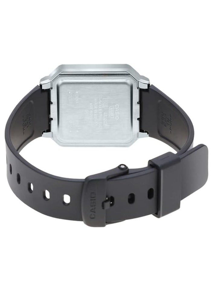 كاسيو ساعة كاسيو للجنسين بمينا شفاف وسوار من الراتنج طراز A100WEF-1ADF - Image 4