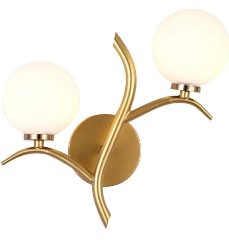 LEGEEN Light Milky Forest Glass Gold Metal Modren Style Wall Hanging Pendant Light Wall Lamp Light for Bedroom Living Room Mirror Light Hall Lobby StudyRoom Bedside Office Wall Deocr Light - Image 2