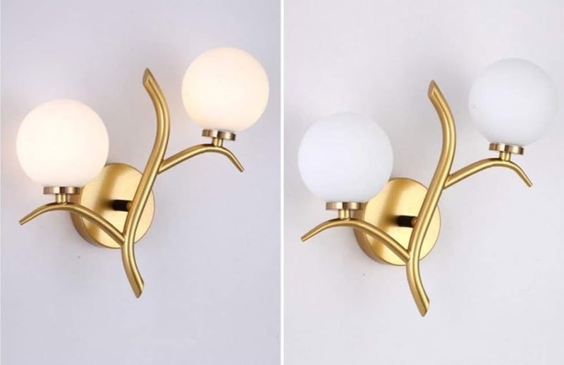 LEGEEN Light Milky Forest Glass Gold Metal Modren Style Wall Hanging Pendant Light Wall Lamp Light for Bedroom Living Room Mirror Light Hall Lobby StudyRoom Bedside Office Wall Deocr Light - Image 3