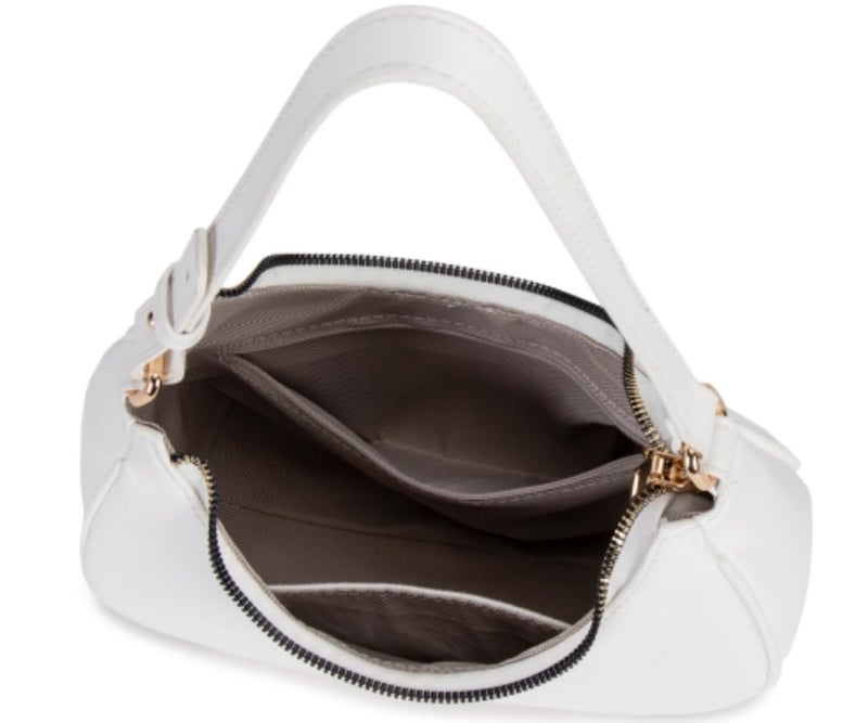 CYHTWSDJ Shoulder Bags for Women, Cute Hobo Tote Handbag Mini Clutch Purse with Zipper Closure (Moon White) - Image 3