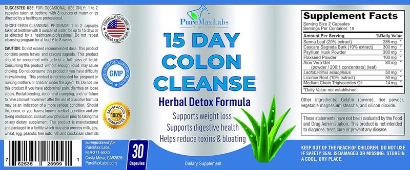 YUMMYVITE 15 Day Colon Cleanse and Detox Herbal Detox Formula Supports Weight Loss Constipation Relief  Boosts Energy Flush Toxins Natural Safe Colon Cleanser for Men and Women  30 Capsules - Image 5