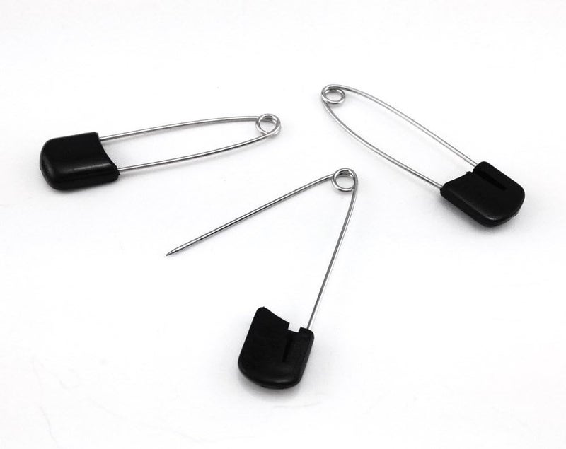 Yueton 50pcs Black Plastic Head Baby Safety Pins Safety Locking Baby Cloth Diaper Nappy Pins - Image 4