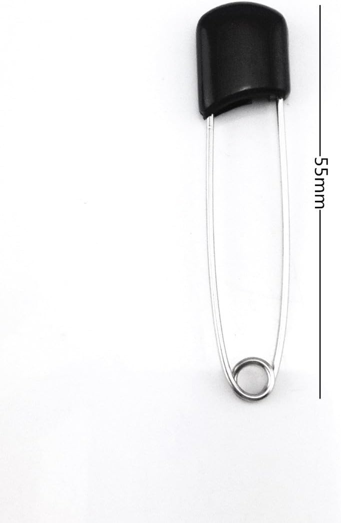 Yueton 50pcs Black Plastic Head Baby Safety Pins Safety Locking Baby Cloth Diaper Nappy Pins - Image 3