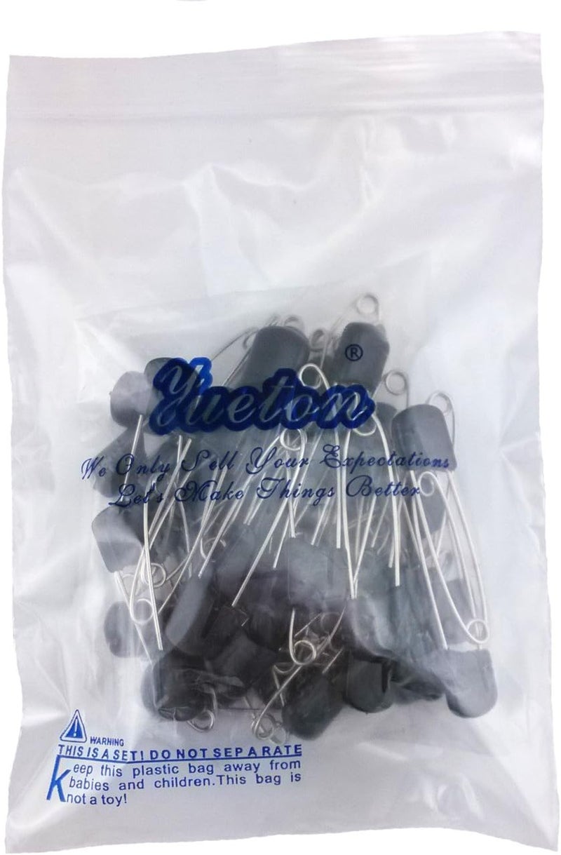 Yueton 50pcs Black Plastic Head Baby Safety Pins Safety Locking Baby Cloth Diaper Nappy Pins - Image 5