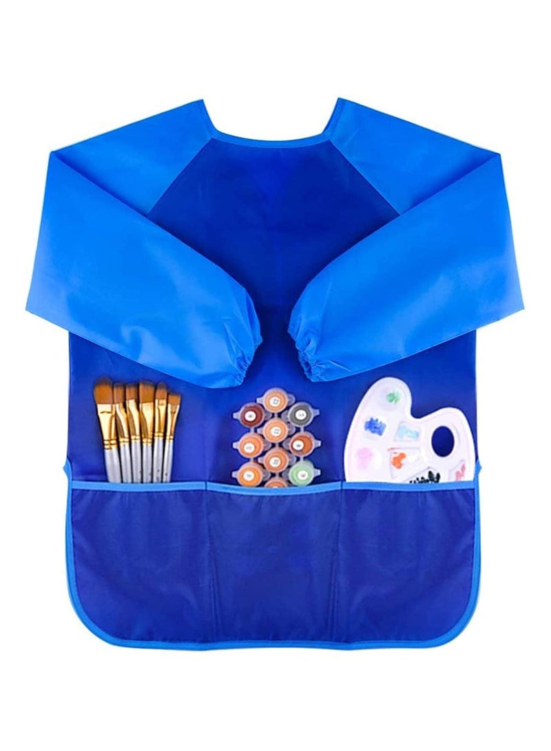 جاكيت رسم للأطفال، جاكيت رسم للأطفال، مريلة رسم للأطفال بأكمام طويلة مقاومة للماء مع 3 جيوب للأطفال من 3-8 سنوات - Image 1