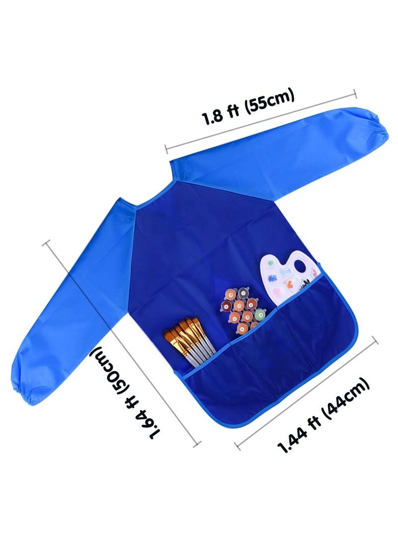 جاكيت رسم للأطفال، جاكيت رسم للأطفال، مريلة رسم للأطفال بأكمام طويلة مقاومة للماء مع 3 جيوب للأطفال من 3-8 سنوات - Image 3