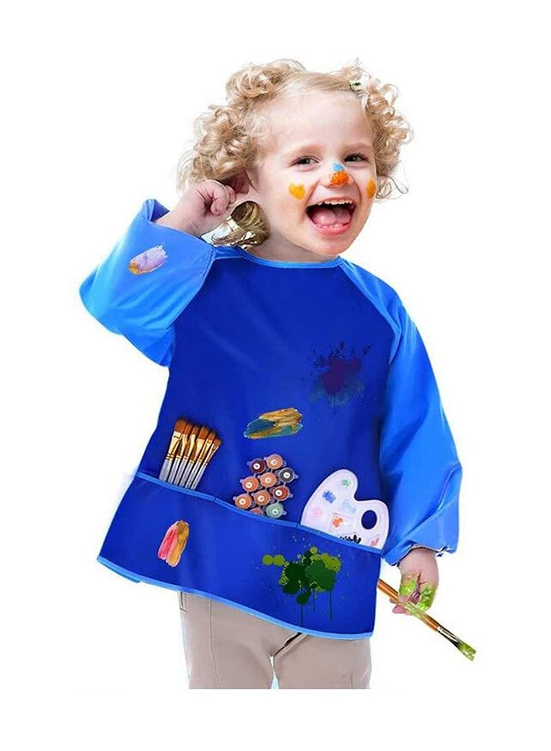 جاكيت رسم للأطفال، جاكيت رسم للأطفال، مريلة رسم للأطفال بأكمام طويلة مقاومة للماء مع 3 جيوب للأطفال من 3-8 سنوات - Image 4