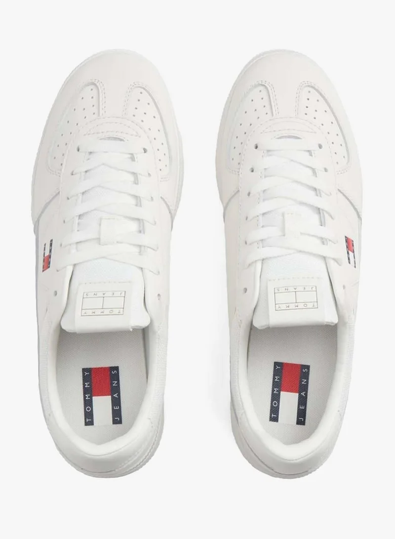 Tommy Jeans Ecru Tommy Jeans Leather Mix Skater Sneaker for Men | Best Price UAE