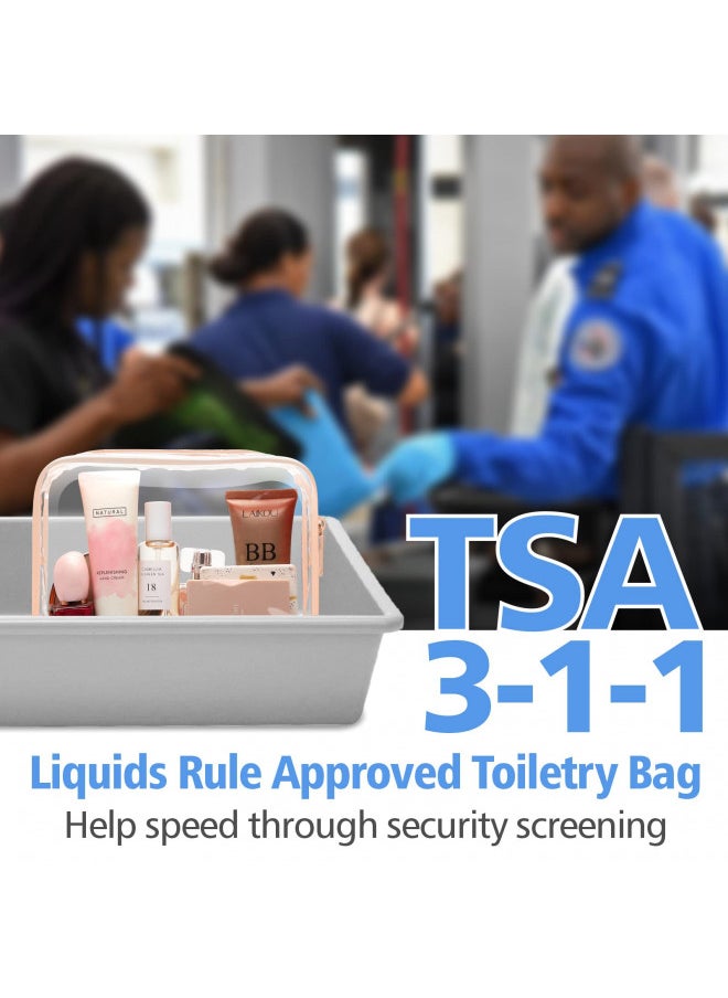 Packism - PACKISM Clear Toiletry Bag - 3 Pack TSA Approved Toiletry Bag Quart Size Bag, Travel Makeup Cosmetic Bag for Women Men, Carry on Airport Airline Compliant Bag, Blue-Purple-Pink - Image 1