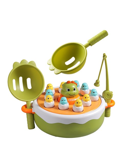 4-in-1 Dinosaur Board Game Set Includes Fishing Games Board Games Toy Cars And Dinosaur Bowling Diversified Gameplay Music Game Wheel Children's Focus Training Activity Birthday Gifts For Girls And Boys Family Games