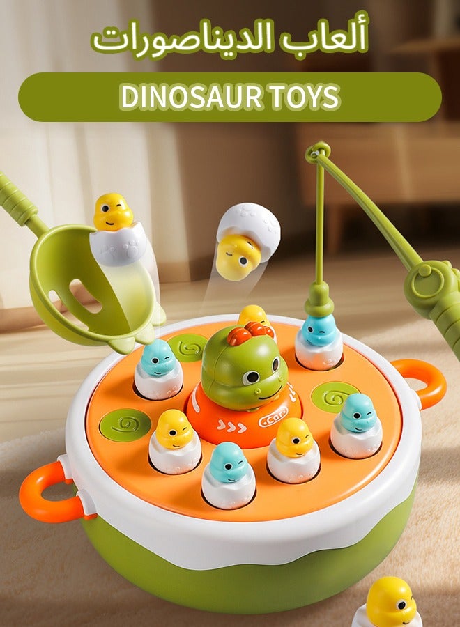 Montessori Dinosaur Toys for Toddlers 3-12 - 4-in-1 Fishing/Bowling/Catapult/Board Game Set | Focus Training & Fine Motor Skills Activity | Preschool Educational Gift for Boys & Girls - Image 2
