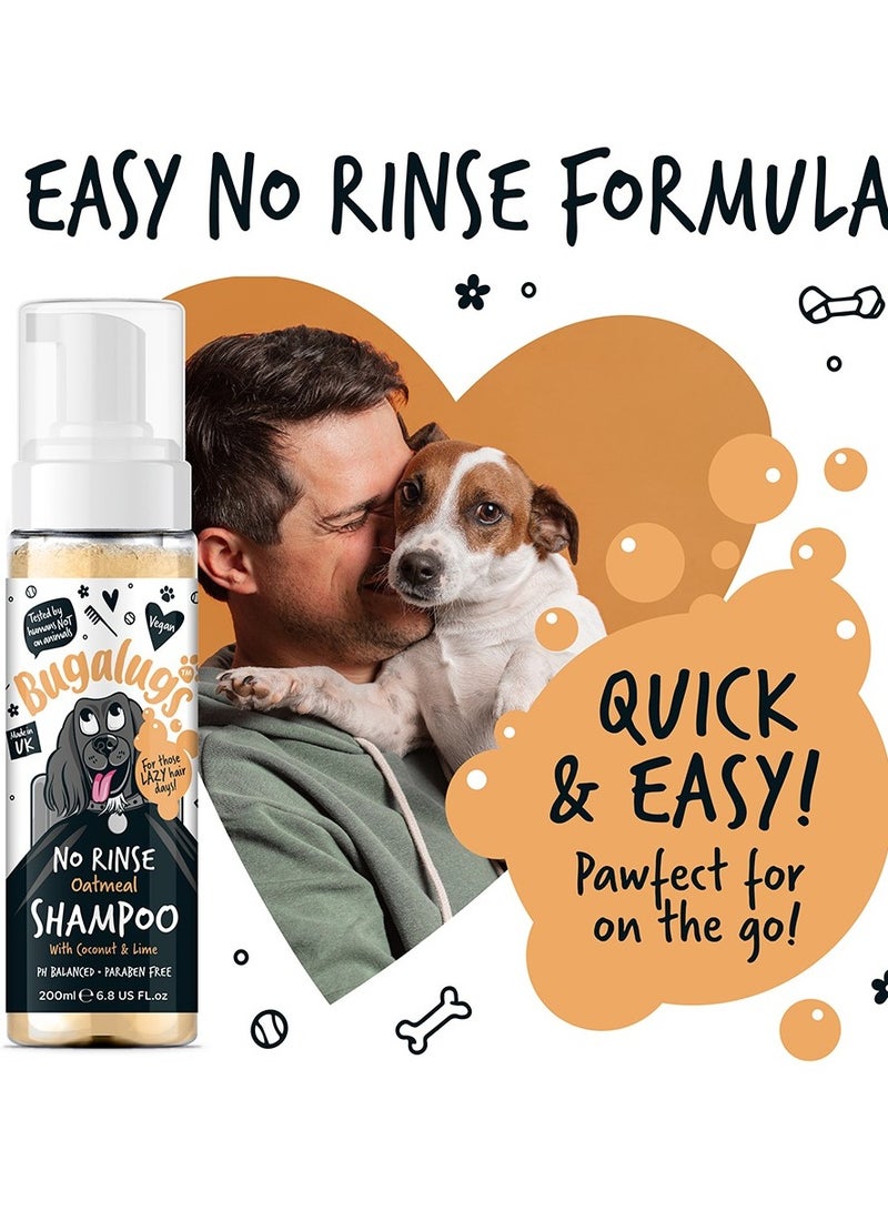 BUGALUGS Oatmeal Coconut & Lime No Rinse Dog Shampoo 200ml (6.8 Fl Oz) - Image 3