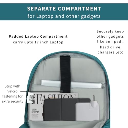 TRAVALATE Unisex Polyester 35L Backpack School Bag Women Men Boys Girls Class 6 to 12 children Daypack College Bag Book School Sports Bag Weekend Bag with rain cover - Teal - Image 5
