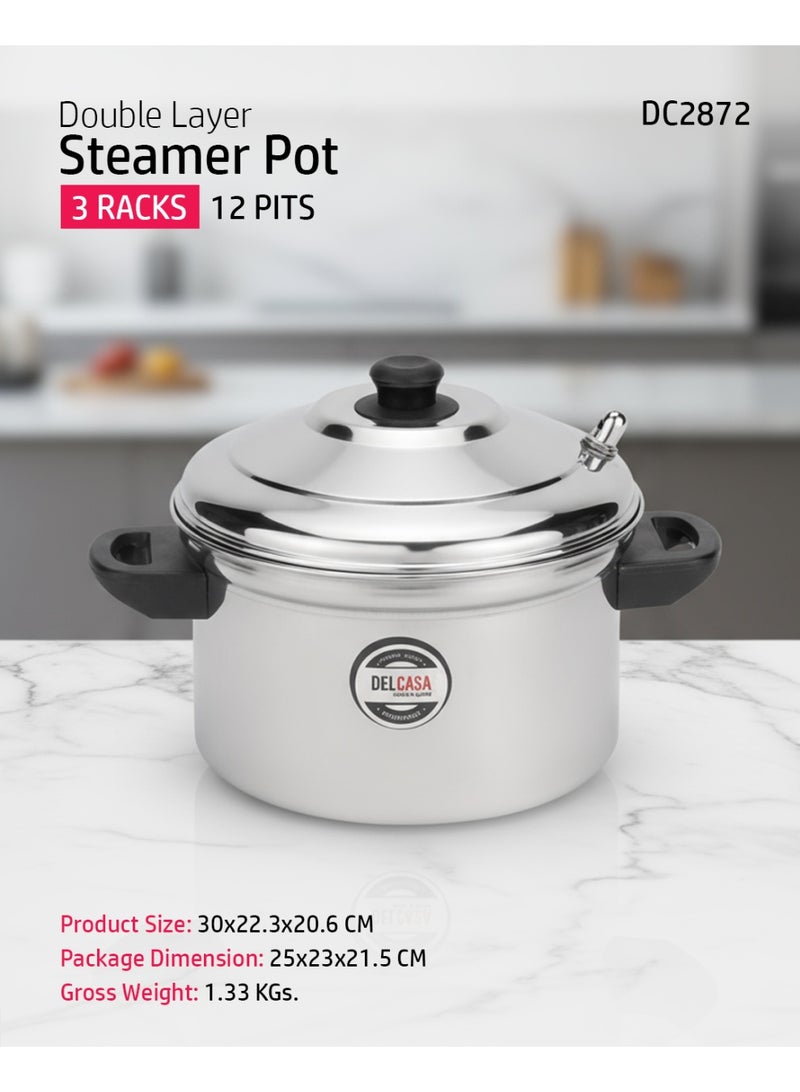 ديلكاسا قدر بخار مزدوج الطبقات من ديلكاسا - DC2872 - Image 2