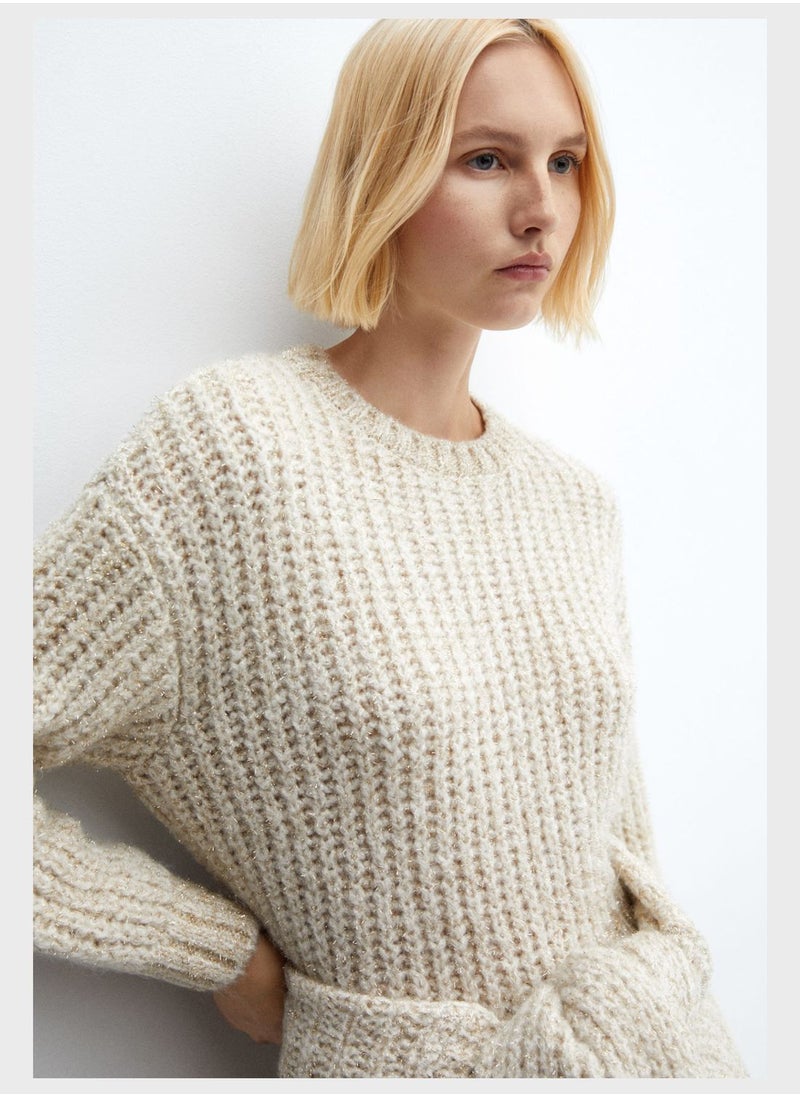 MANGO - Crew Neck Knitted Sweater - Image 1