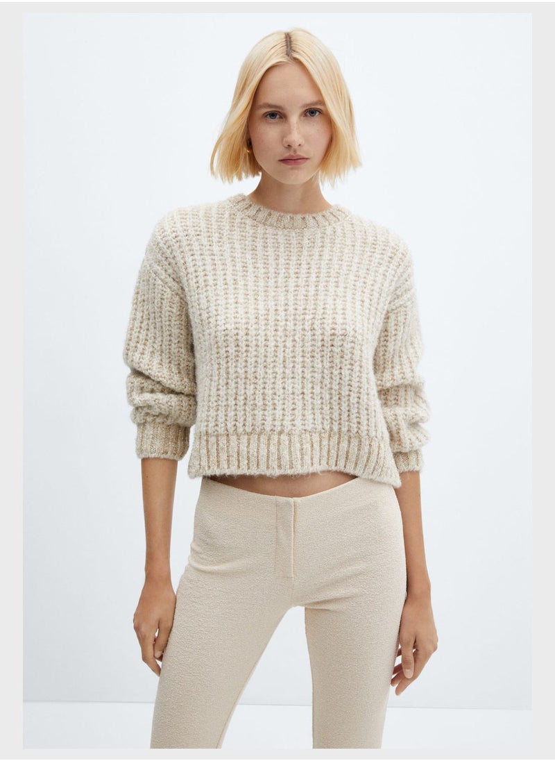 MANGO - Crew Neck Knitted Sweater - Image 1