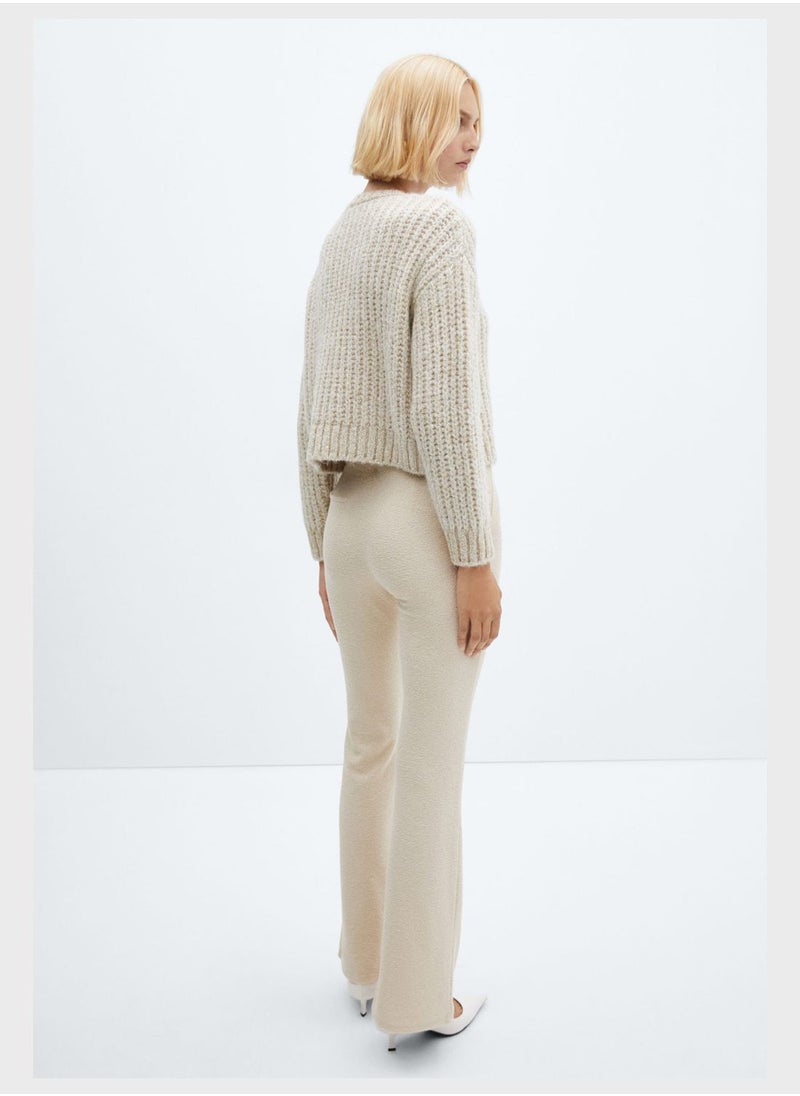 MANGO - Crew Neck Knitted Sweater - Image 1