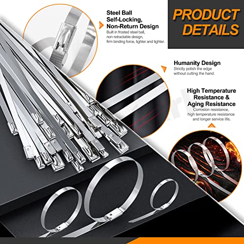 Rustark 37Pcs 4" 8" 14" Automotive CV Joint Boot Clamp Pliers with 304 Stainless Steel CV Joint Boot Band Clamps Adjustable Assortment Kit Axle Clamp Tool for Auto, ATV - Image 4