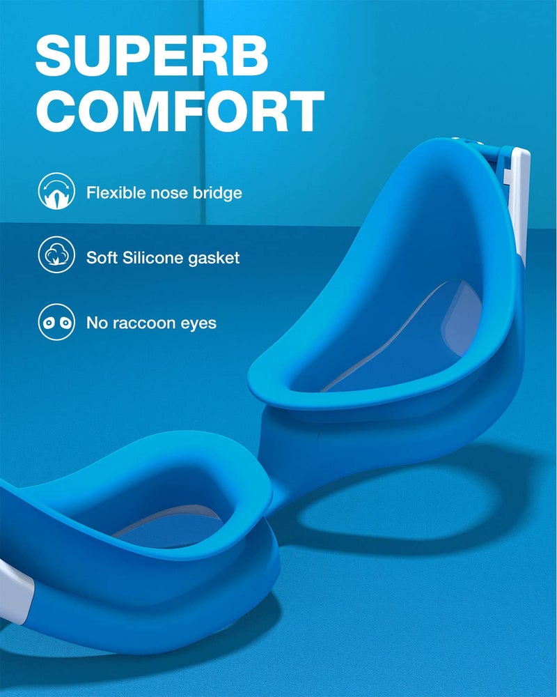 ZIONOR Swim Goggles, G1 Polarized Swimming Goggles UV Protection Anti-fog Adjustable Strap for Adult Men Women (Polarized Light Mirror Gold Lens) - Image 4