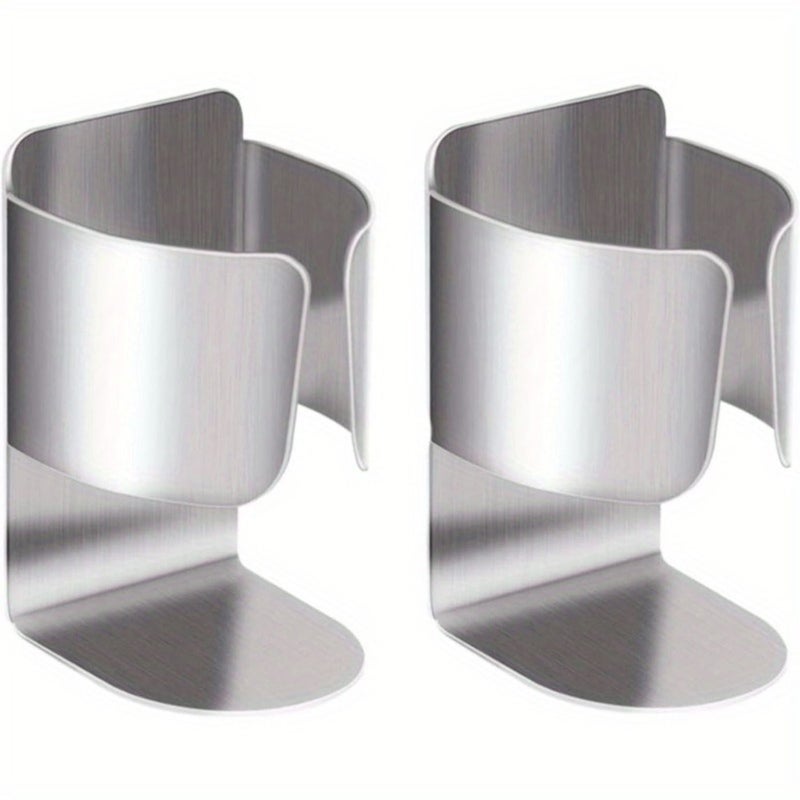 Silvery Stainless Steel Electric Toothbrush Holder Wall Mounted Self Adhesive Bathroom Organizer - Image 1