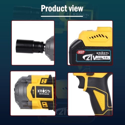 KROST Pro Series 500NM XR Torque Cordless Brushless Impact Wrench, Super Compact,Auto Stop Function, Forward/Reverse Rotation (Double Batteries) - Image 2