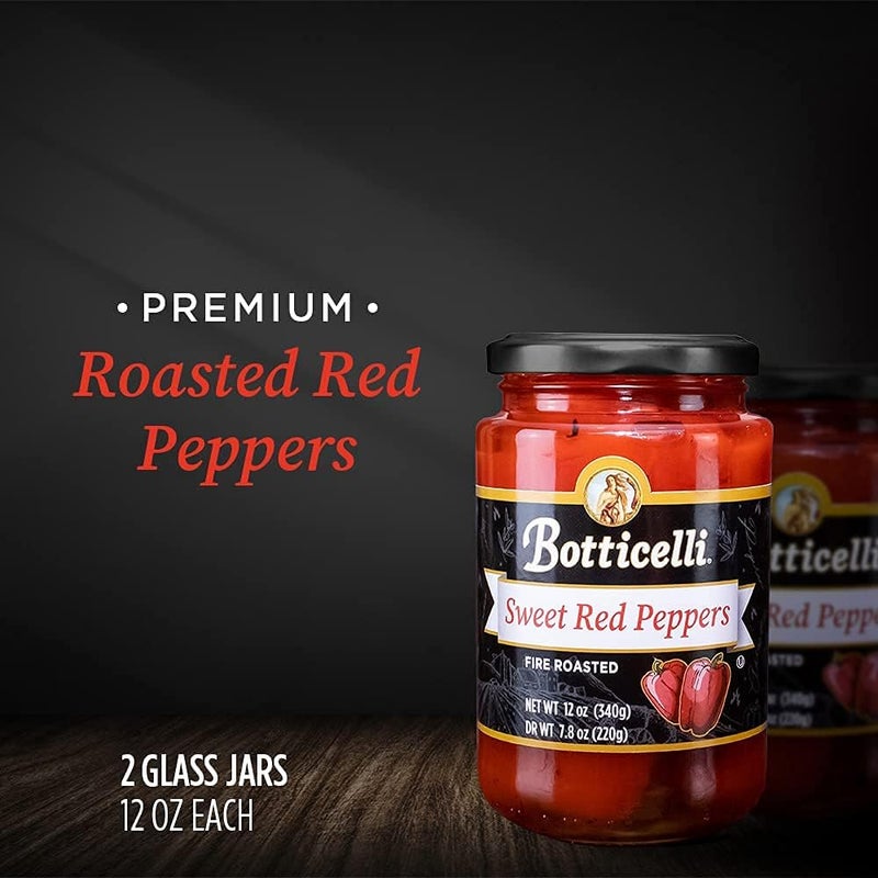 Botticelli Fire Roasted Sweet Red Peppers - 12oz Jars (Pack of 2) - Gluten-Free - Image 2