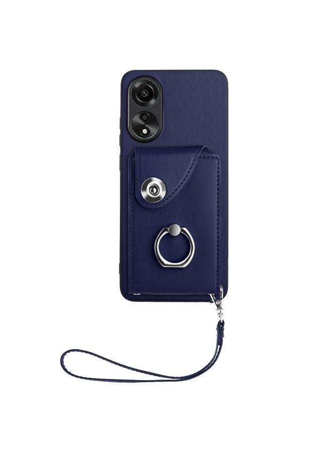 اس-توب جراب لهاتف OPPO A78 4G Global Organ Card Bag Ring Holder جراب هاتف PU مع حبل - Image 2
