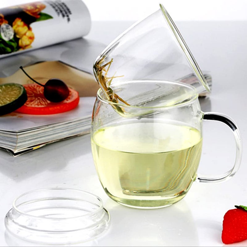 Bunhut Glass Tea Cup with Infuser and Lid,500ml (17oz) Borosilicate Glass Tea Mugs for Loose Leaf Tea,Glass Tea Cups with Filter for Black Tea,Great Loose Tea-leaf Brewing System - Image 3