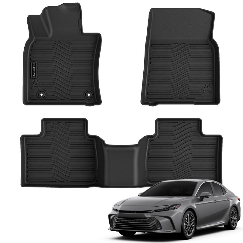 Auxko All Weather Floor Mats Fit for Toyota Camry 2025 2026 Include Hybrid LE/SE/XLE/XSE TPE Liners Camry Accessories All Season Guard Odorless Anti-Slip Floor Mats Black - Image 1