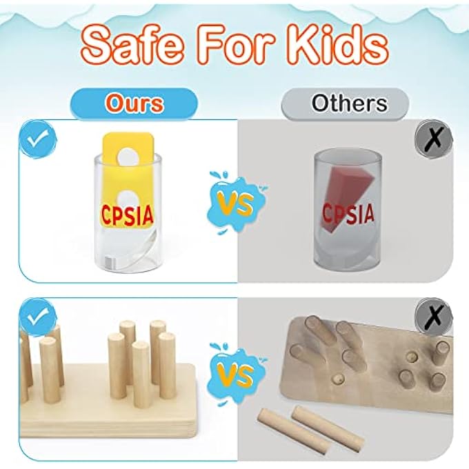 MONTESSORI TOYS FOR 1 TO 3-YEAR-OLD BOYS GIRLS TODDLERS, WOODEN SORTING & STACKING TOYS FOR TODDLERS AND KIDS PRESCHOOL, EDUCATIONAL TOYS, COLOR RECOGNITION STACKER SHAPE SORTER, LEARNING PUZZLES GIFT - Image 3