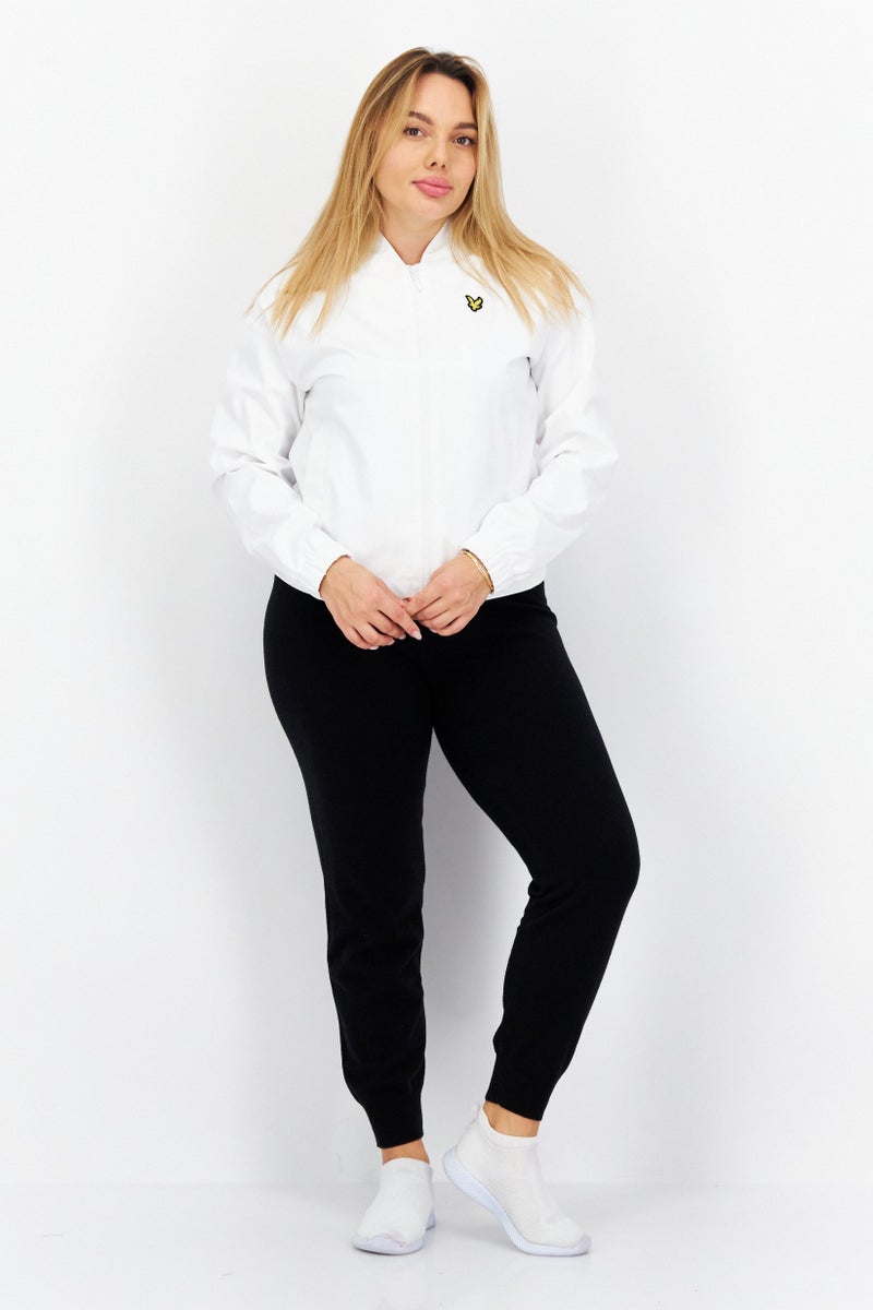 Lyle & Scott جاكيت قميص بشعار علامة تجارية للنساء، أبيض - Image 2