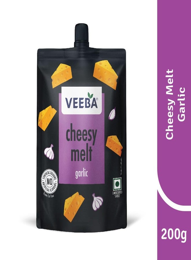 VEEBA Cheesy Melt Garlic (200 Gram) I Garlic Cheesy Spread & Dressing I No Synthetic Colors| No Artificial Flavours|Trans Fat-Free - Image 2