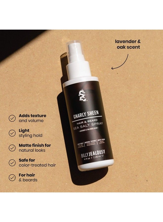 Billy Jealousy Sea Salt Spray Texturizing And Volumizing Hair Spray For All Hair Types And Beard Lengths Lavender And Oak Scent Gnarly Sheen 4 Fl. Oz.  - Image 5