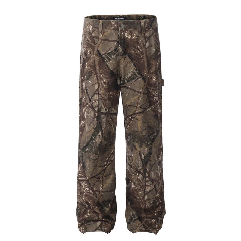 2024 Branch Camouflage Full Print Old Tooling Pants American Style Retro Loose Straight Casual Pants - Image 5