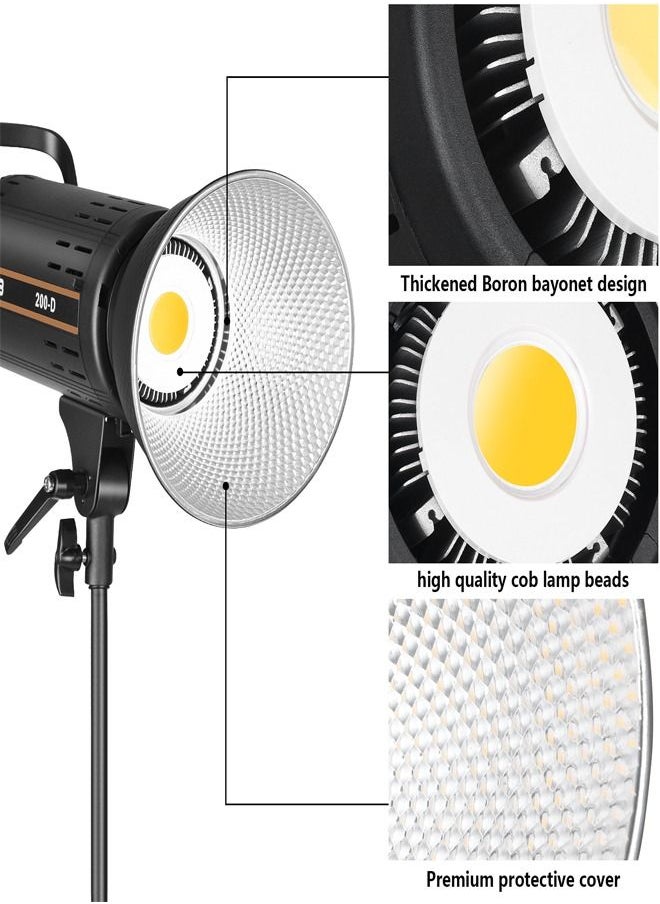 PADOM - Padom 200W Video Light Kit, Continuous Lighting for Photography with Bowens Mount Softbox&Stand, Studio Light with APP for photography YouTube vedio and Film Recording Set of 3 - Image 1