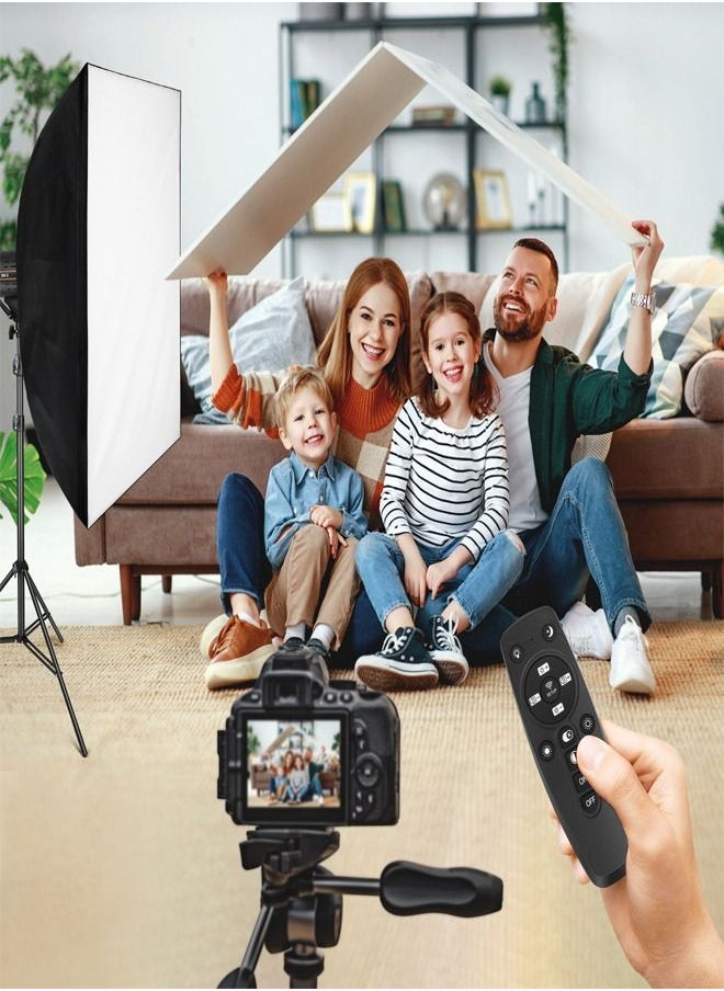PADOM - Padom 200W Video Light Kit, Continuous Lighting for Photography with Bowens Mount Softbox&Stand, Studio Light with APP for photography YouTube vedio and Film Recording Set of 3 - Image 1