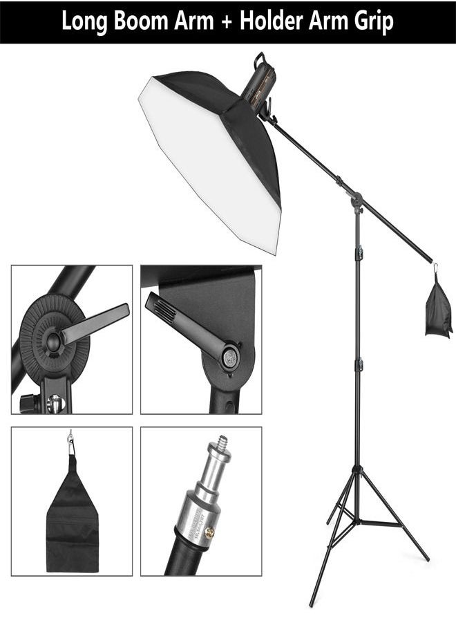 PADOM - Padom 200W Video Light Kit, Continuous Lighting for Photography with Bowens Mount Softbox&Stand, Studio Light with APP for photography YouTube vedio and Film Recording Set of 3 - Image 1
