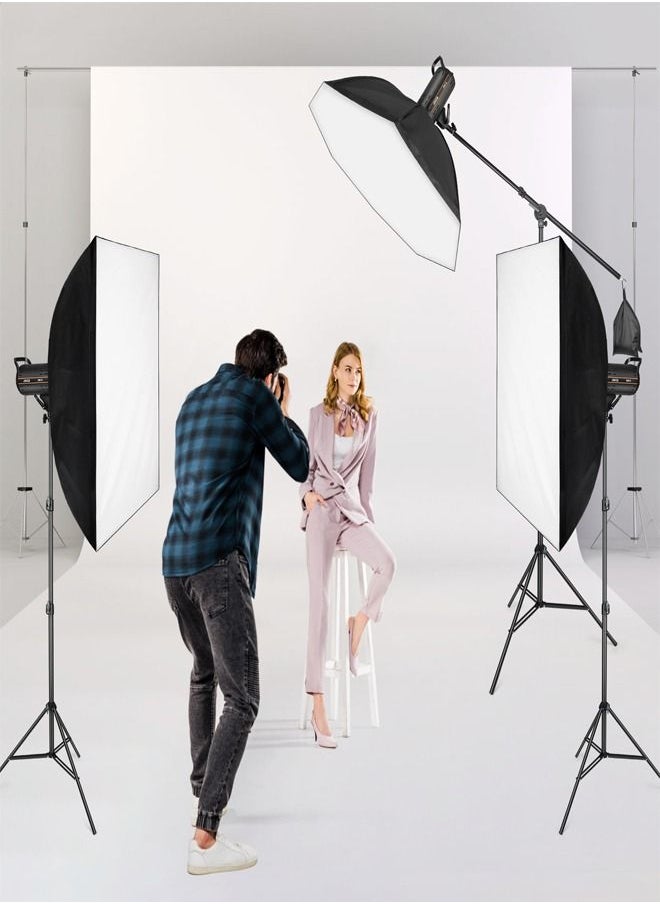 PADOM - Padom 200W Video Light Kit, Continuous Lighting for Photography with Bowens Mount Softbox&Stand, Studio Light with APP for photography YouTube vedio and Film Recording Set of 3 - Image 1