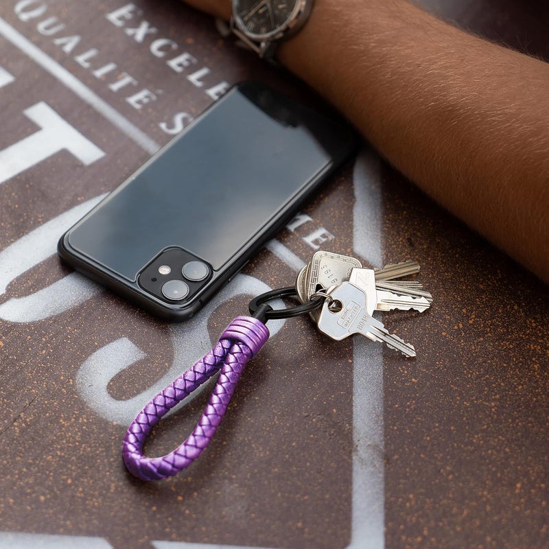SERASAR Leather Keychain with Stainless Steel Key Ring - Additional Rings for Small Keys - Ideal for Cars, Motorcycles, Bicycles and House - With Gift Box for Men and Women - Image 5
