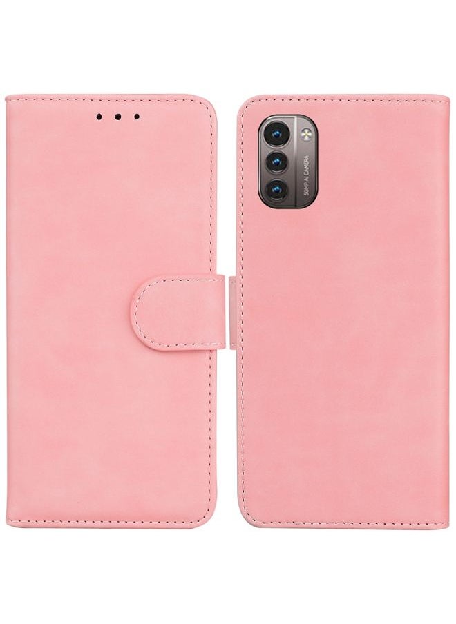 HuHa Case Cover For For Nokia G11 / G21 Skin Feel Pure Color Flip Leather Phone Case(Pink) 