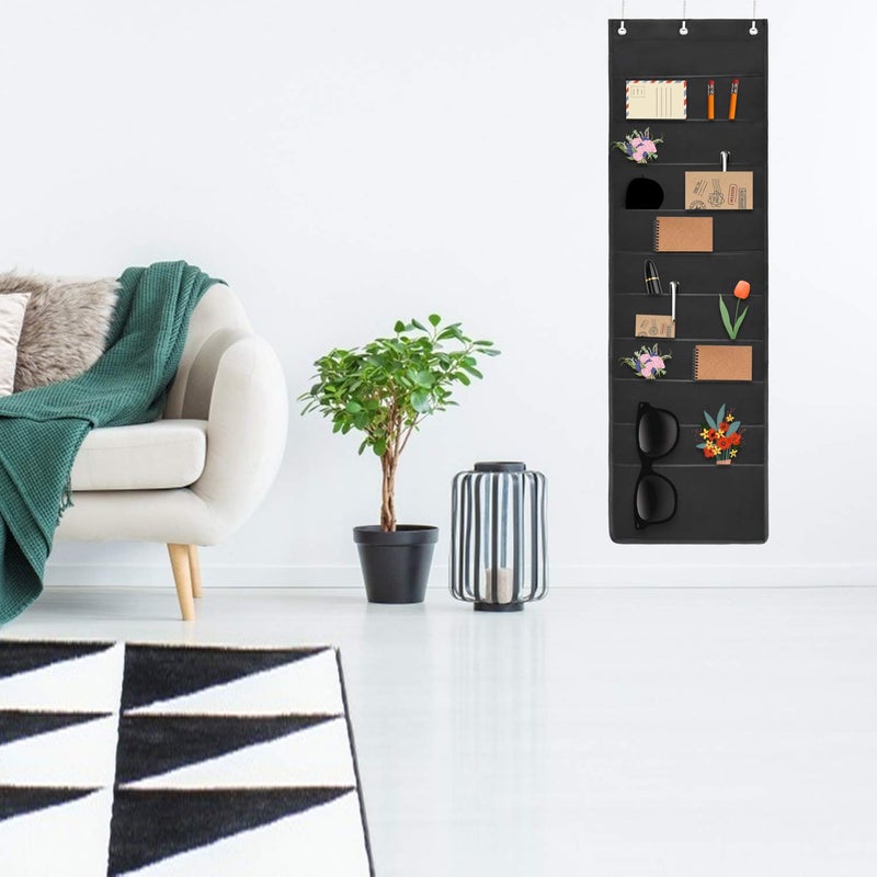 HAOHAN 10 Pockets Over Door Hanging Wall File Organizer, Oxford Cloth Storage Pocket Chart for Magazines, Pens, File Folders in Office and School - Image 5